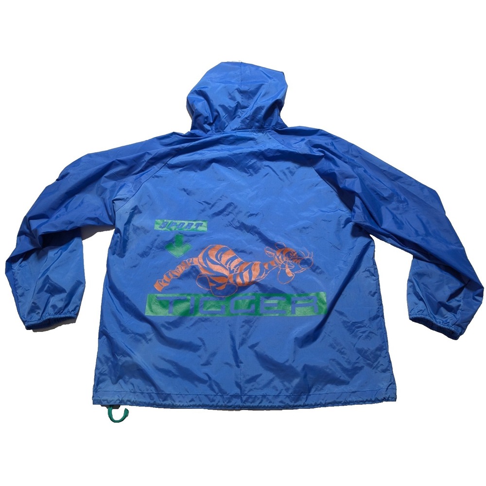 VTG 90s Disney‎ Store Winnie the Pooh TIGGER  Adult S/M Blue 1/2 Zip Windbreaker